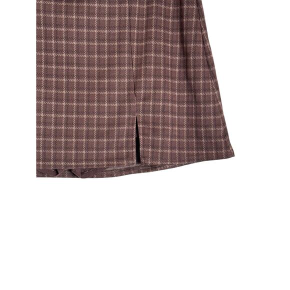 American Eagle Outfitters Women's It Knit Plaid Mini Skort Size XL Brown NWT - Picture 3 of 6